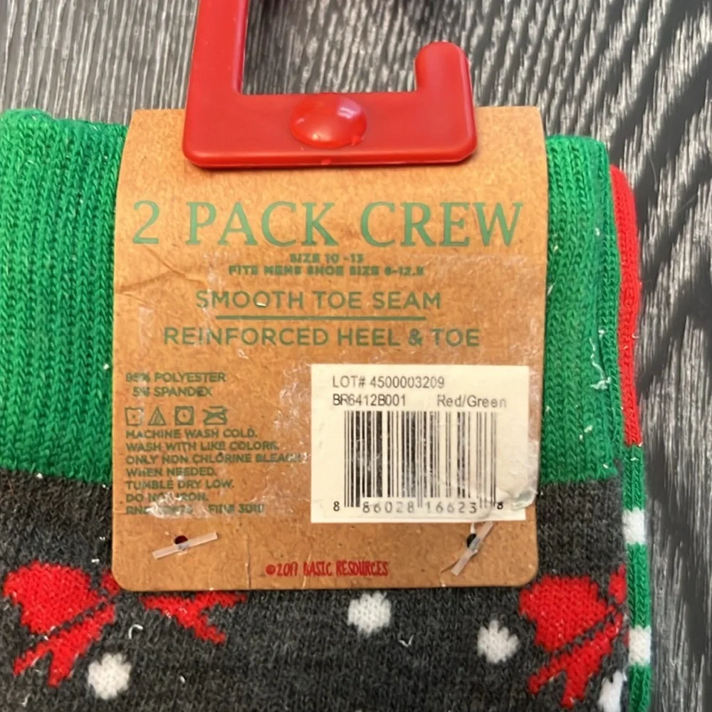 Basic Resources HoHoHo Christmas/Holiday Sock Collection- 2 pair